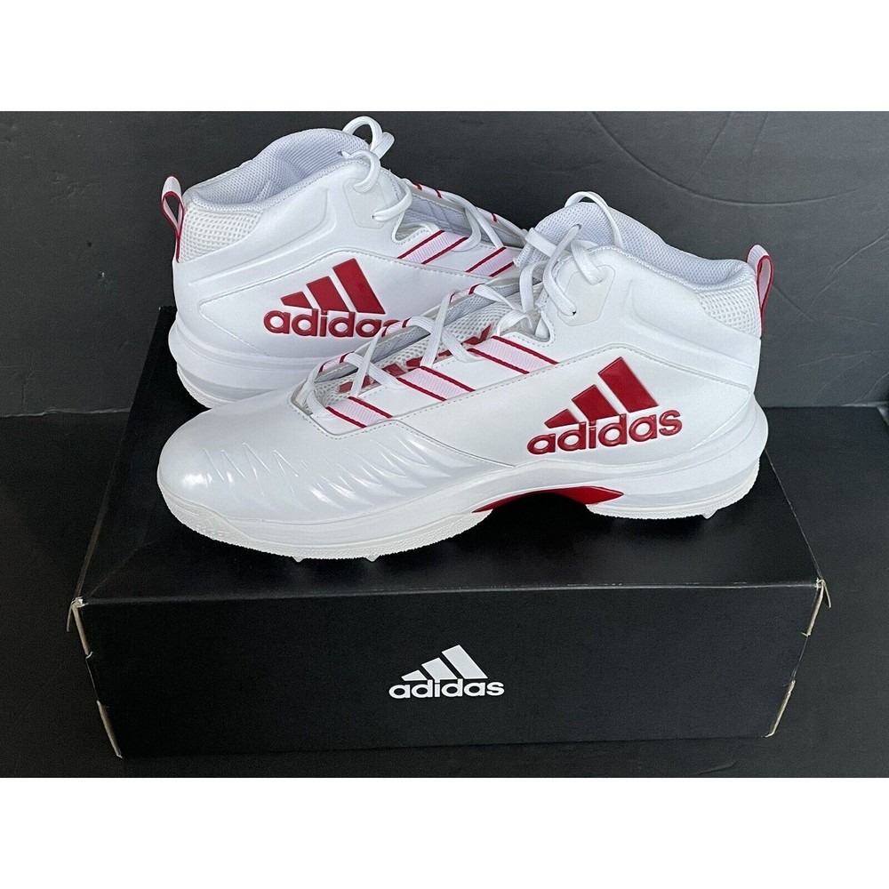 NEW Adidas Shoes Mens 13 Nasty Athletic Football Cleats FX7601 White Red